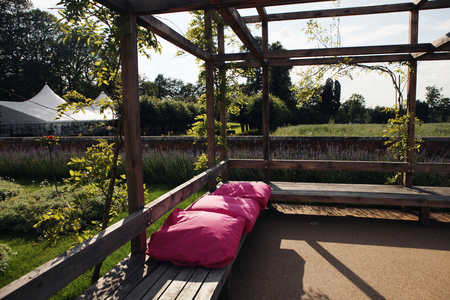 Outdoor Terrace with Seatingの写真素材