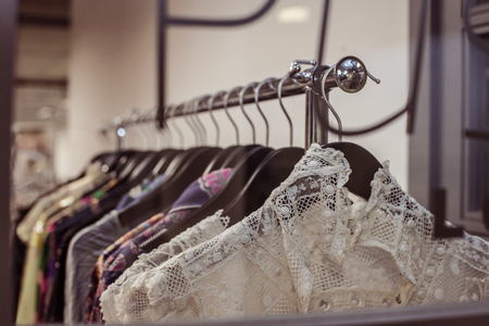 Women's Clothes on Hangersの写真素材