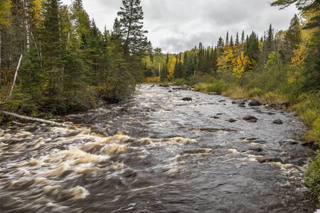 Baptism River Scenic Autumn Landscapeの写真素材