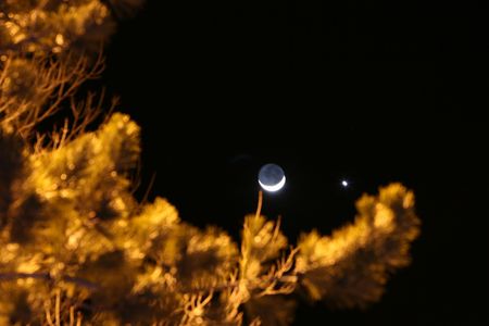 Moon and Jupiter on a clear night