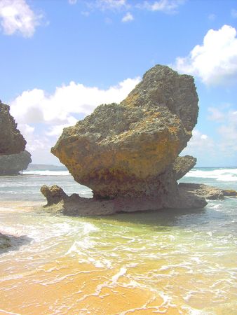 Beautiful  Beach and Rocks,Bathsheba,East Coast,Barbadosの写真素材
