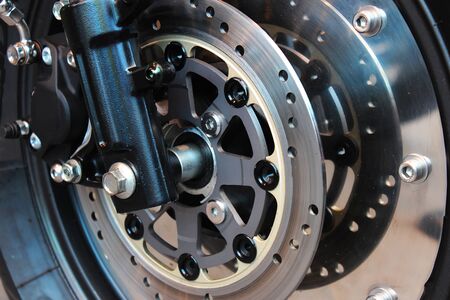 Brake disc of the big bikeの写真素材