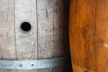 Oak barrels for storing wine, liquor and beer