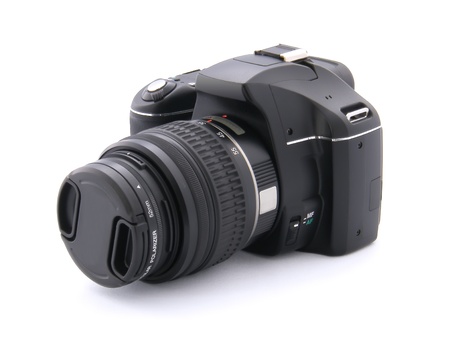 digital photo camera isolated on whiteの写真素材