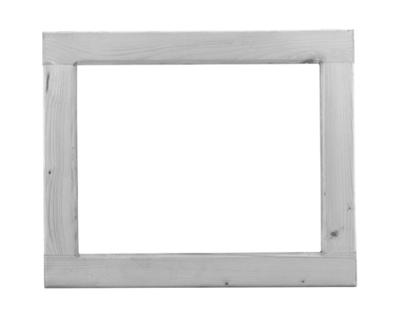 wooden frame isolated on white background の写真素材