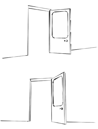 open doors anstract sketch illustrationの写真素材