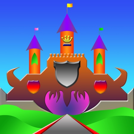Fairy tale castle illustration の写真素材