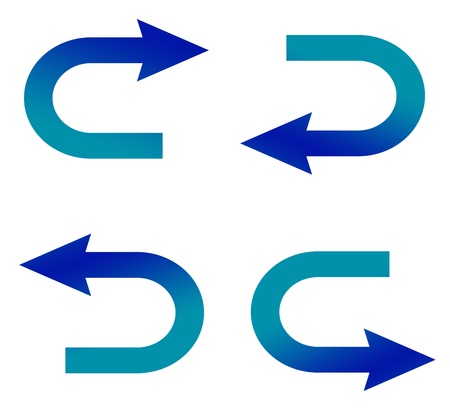 curved arrow set illustrationの写真素材
