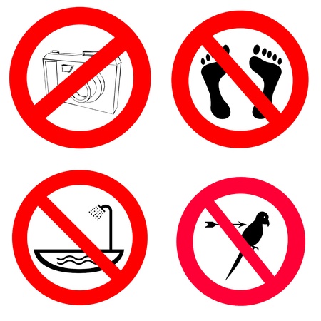 forbidden actions set icon abstract illustrationの写真素材