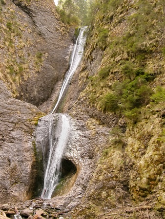 Duruitoarea waterfall in conglomerate rock, Romaniaの写真素材
