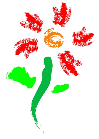 flower, brush abstract paintingの写真素材