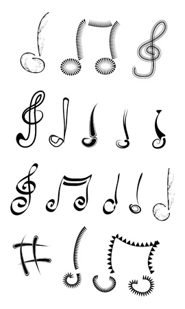 abstract music notes setの写真素材