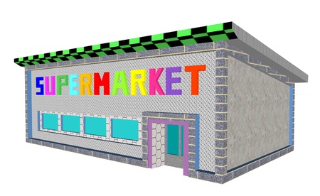supermarket store renderの写真素材