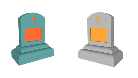 grave stone set, render illustrationの写真素材