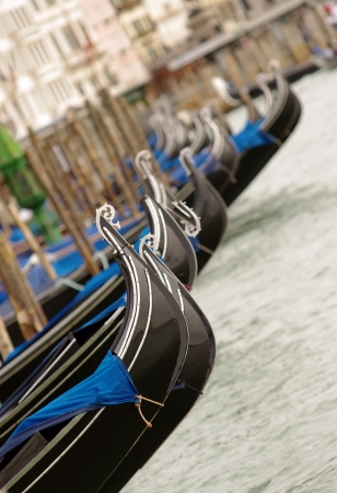 gondolas near Piazza San Marco in Venice, Italyの写真素材