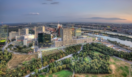 Vienna cityscape at evening の写真素材
