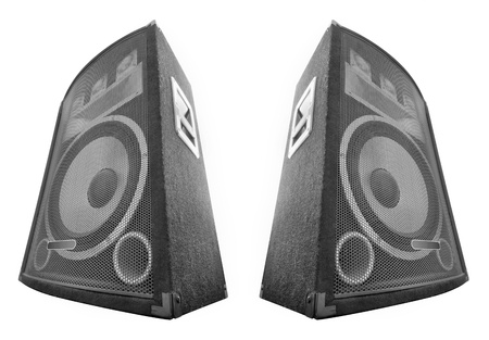 loudspeakers isolated on whiteの写真素材