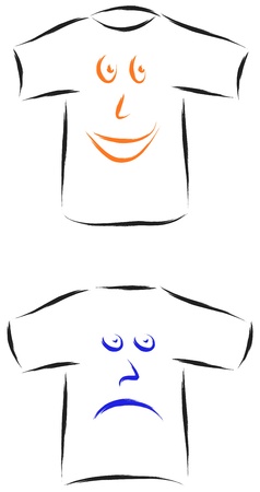 happy and sad shirtのイラスト素材