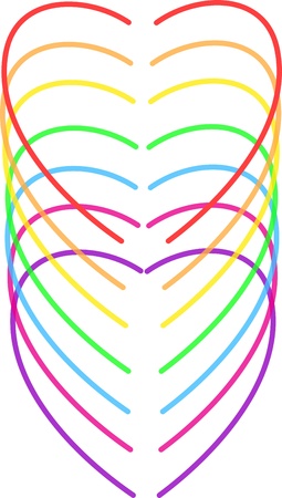 rainbow hearts vector illustration のイラスト素材