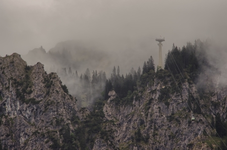 cable car in mountain, Bavarian Alps, Germany の写真素材