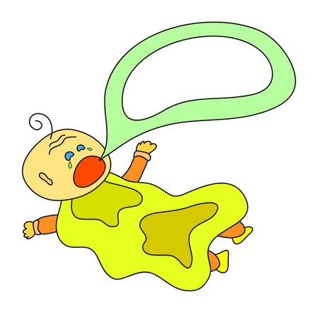 vector baby crying with speech bubbleのイラスト素材