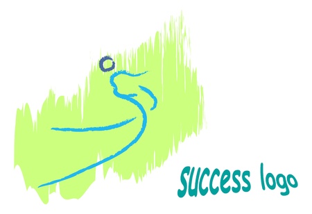 corporate success logo with abstract human figureのイラスト素材