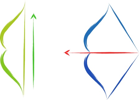 vector bow and arrow set のイラスト素材