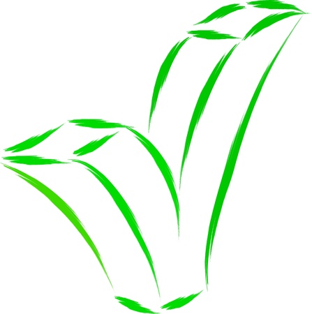 green tick ok sketch のイラスト素材