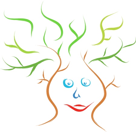 happy tree sketch  illustrationのイラスト素材