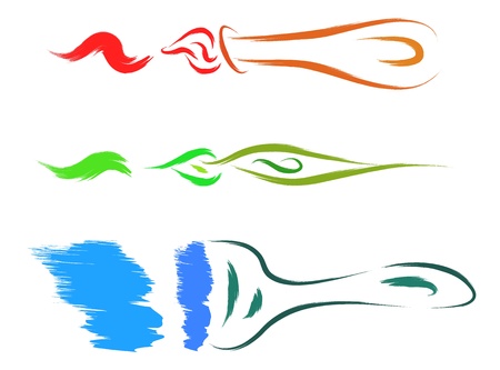 colorful brush and stroke  set のイラスト素材