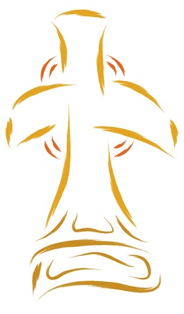 sketch of yellow cemetery cross  のイラスト素材