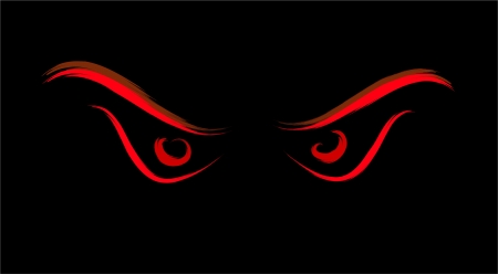 red predator evil eyes on blackのイラスト素材