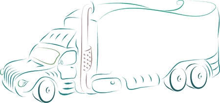 big old retro vintage truck  のイラスト素材