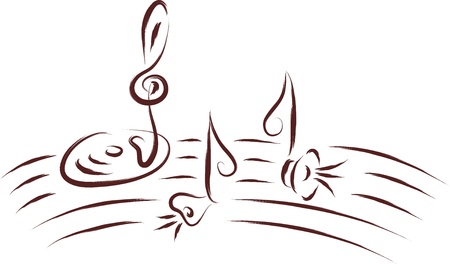music notes, abstract sketch  のイラスト素材