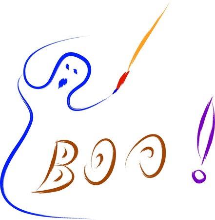 scary ghost, child drawing のイラスト素材