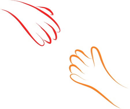 two hands helping concept  のイラスト素材