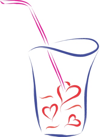 funny love drink  concept illustrationのイラスト素材