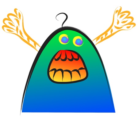 funny doodle scary monster cartoon  のイラスト素材