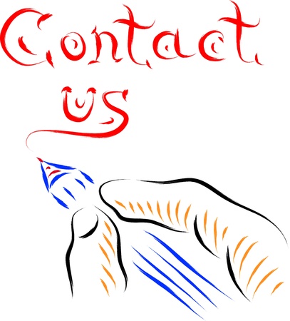 contact us hand and pen writing のイラスト素材