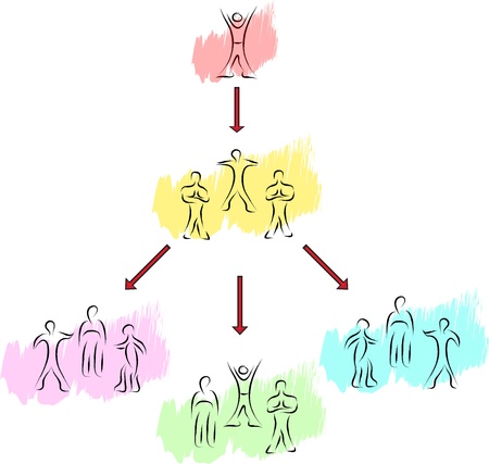 people groups concept sketch with arrows conceptのイラスト素材