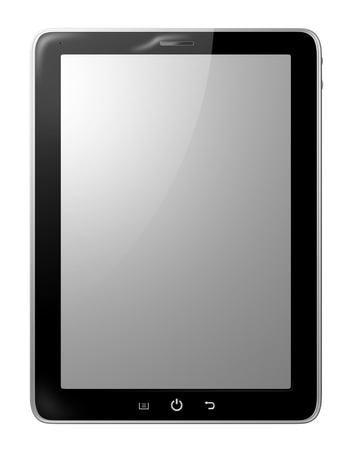 modern computer tablet isolated on white backgroundの写真素材
