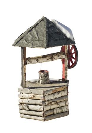 rural water fountain isolated on whiteの写真素材