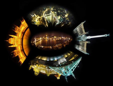 Budapest night collageの写真素材