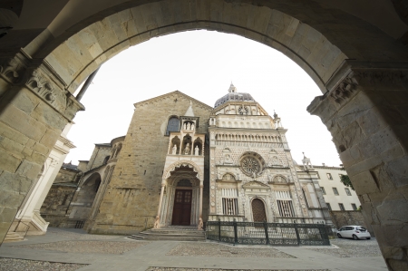 wide view of Bergamo cathedral, Italyの写真素材