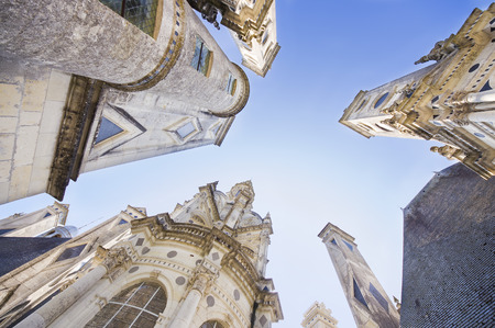 wide view of the royal castle of Chambord, Franceのeditorial素材