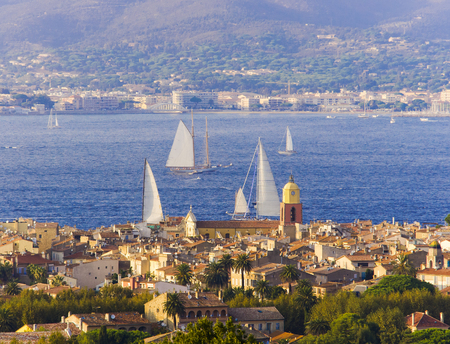 Saint Tropez city viewの写真素材