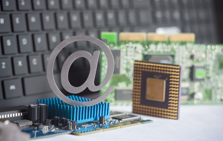 abstract computer parts for it and computer conceptの写真素材