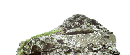 rock stone isolated on white background with copyspace for sample textの写真素材