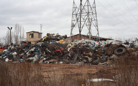 junk and pile of garbage from plastic and rubber