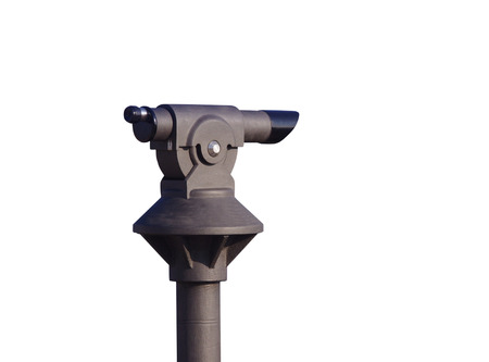 monocular for sea observation isolated on whiteの写真素材